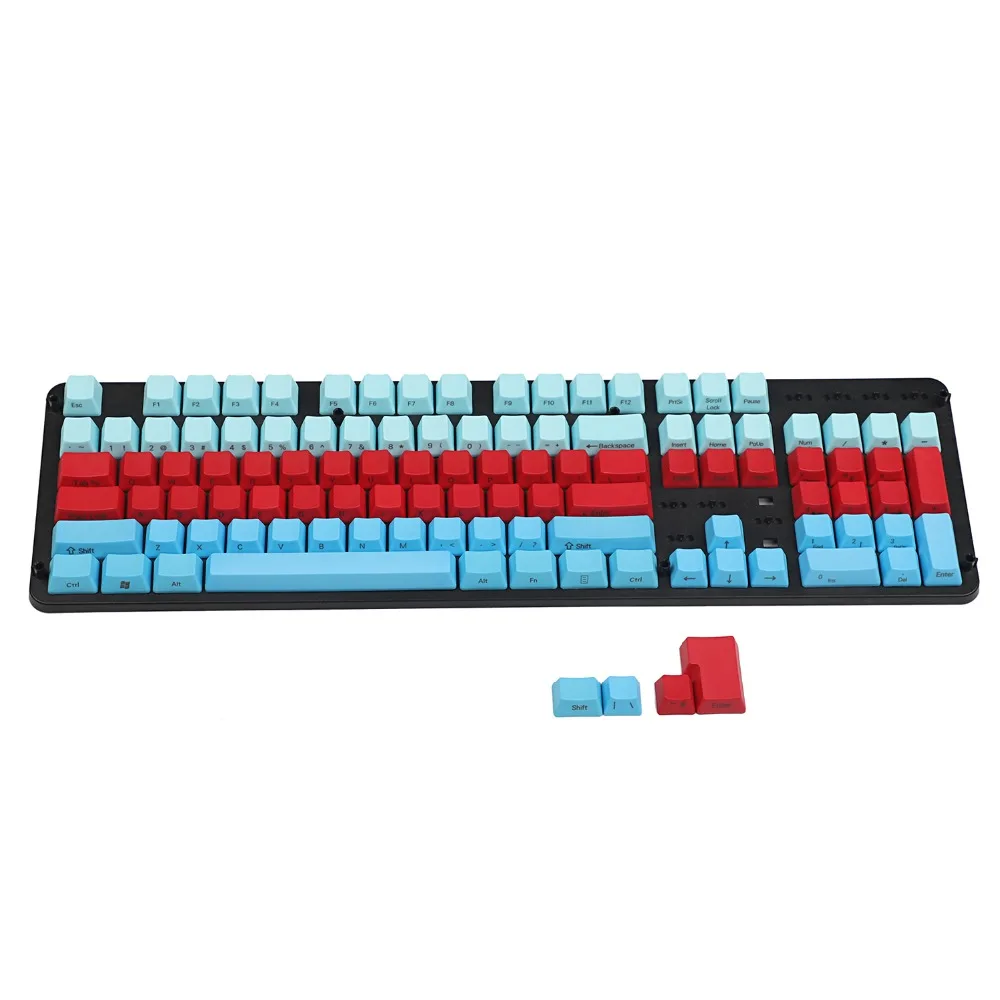YMDK синий белый красный смешанный 104 87 61 Ключ боковой печати толстые PBT OEM профиль колпачки для MX стандарт 104 TKL 61 механическая клавиатура