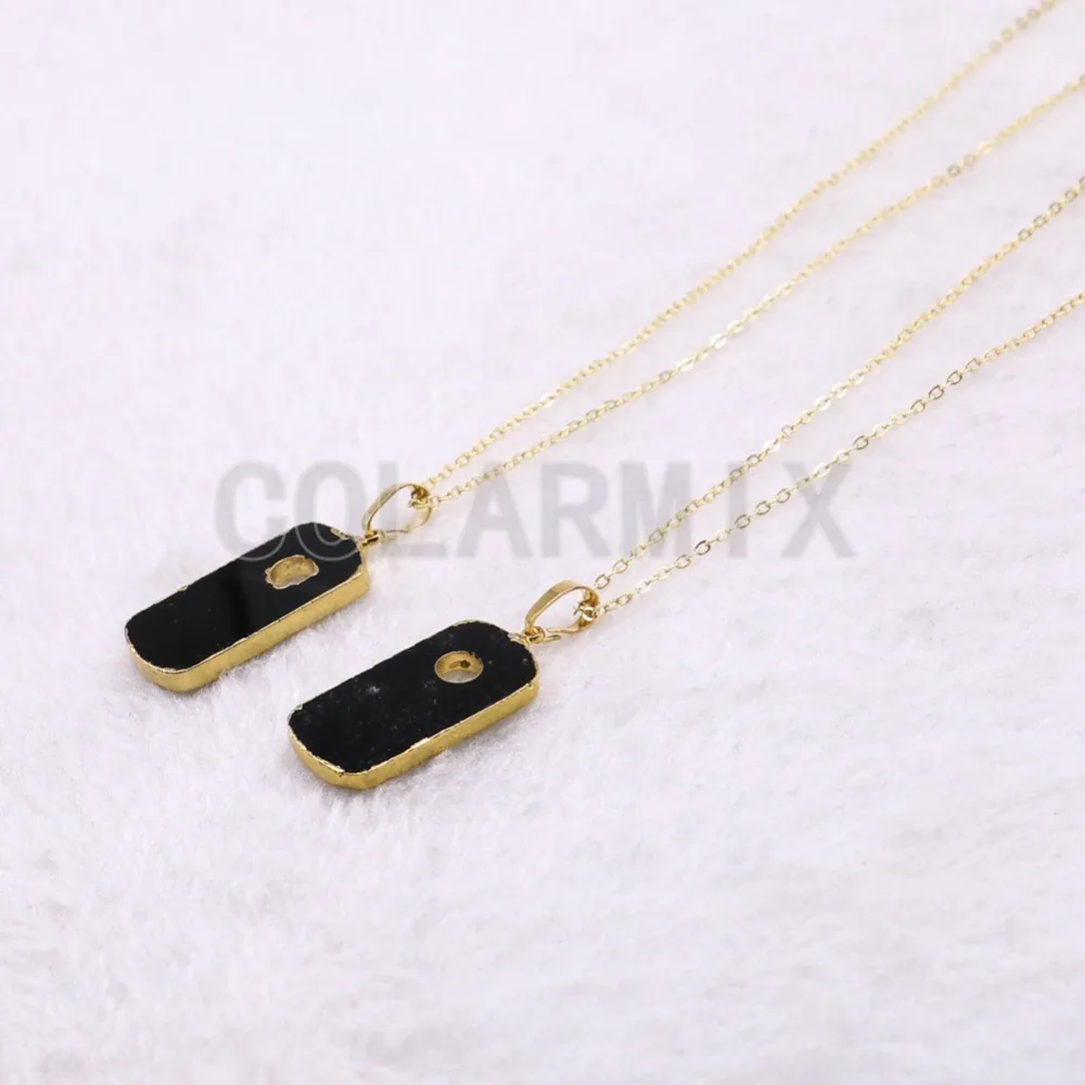High quality Obsidian stone pendant necklace natural rectangle wholesale jewelry gift for lady3618 | Украшения и аксессуары