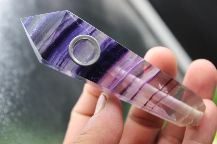 100 grams of natural quartz crystal purple smoke tube to heal