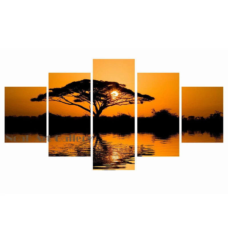 Картина распылителем Sundowners пейзаж печать на холсте Высокое разрешение Печать