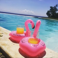6pcsset swimming pool party drink cup holder pvc flamingo drink floats coaster pool water fun float cup seat swimming toy