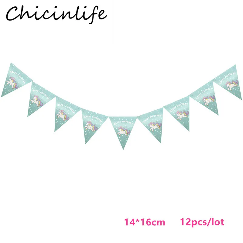 Chicinlife единорог коробка для попкорна/чашка/тарелки/бумажная салфетка/баннер с