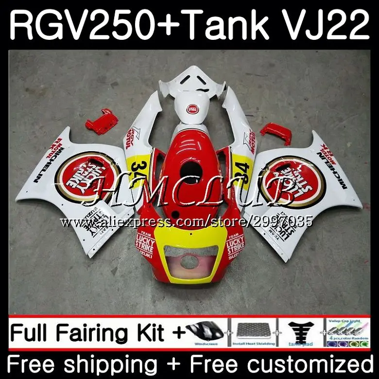 + Бак для SUZUKI RGV250 1990 1991 1992 1993 1994 1995 1996 42HC.0 RGV 250 VJ22 RGV-250 90 91 92 94 95 96 обтекатель Lucky Strike |