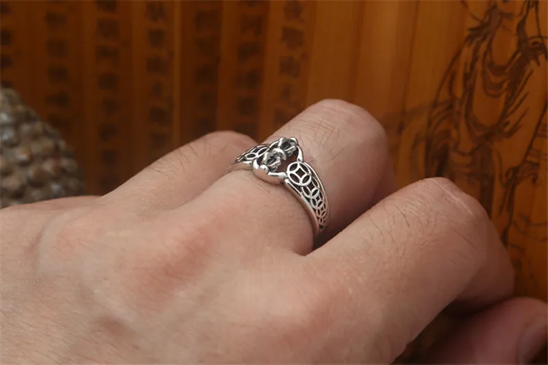 Открытое серебряное кольцо BESTLYBUY 925 пробы кулон крест Ваджра в классическом