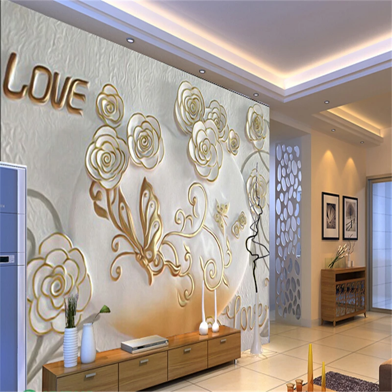 Пользовательские фото обои романтическая спальня видео стены фон тиснением 3d