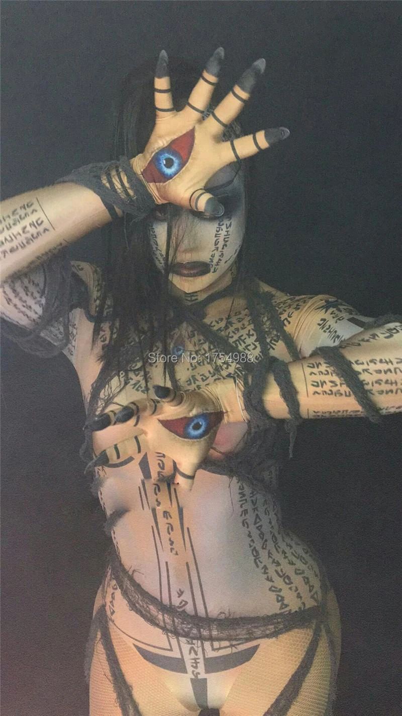 Комбинезон мужской с длинным рукавом пикантный черный костюм певицы ди Джея ГОГО