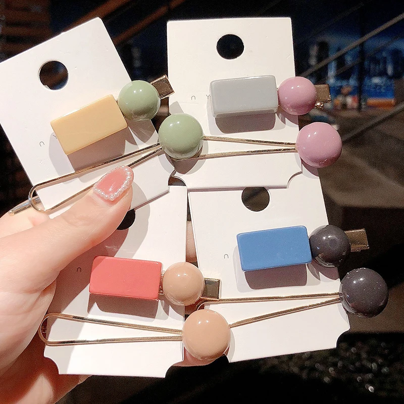 2 шт./компл. милые металлические заколки для волос с бусинами повязка заколка