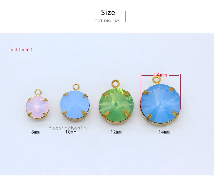 Круглые опаловые хрустальные стразы 8 14 мм ожерелье и серьги в рамке фурнитура