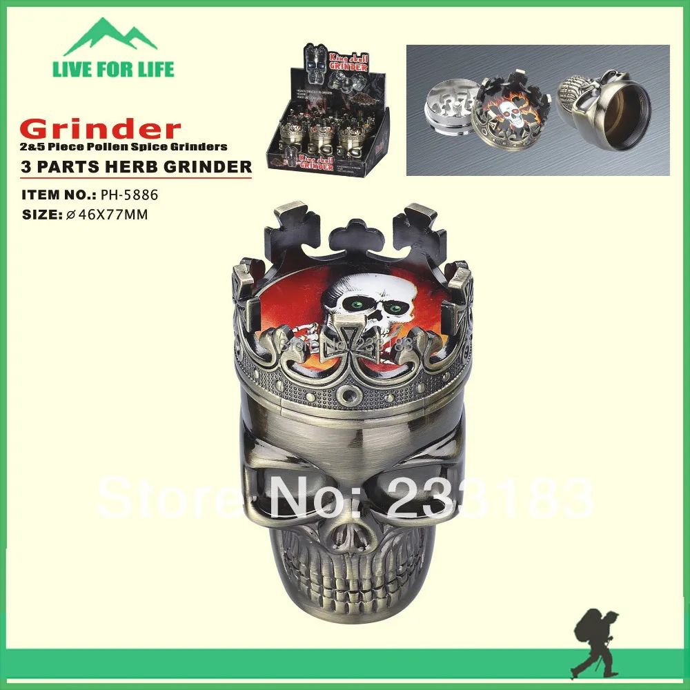 2015 Free Shipping Brand New Skull Shape HERB / SPICE GRASS WEED Tobacco Grinder for gift | Дом и сад