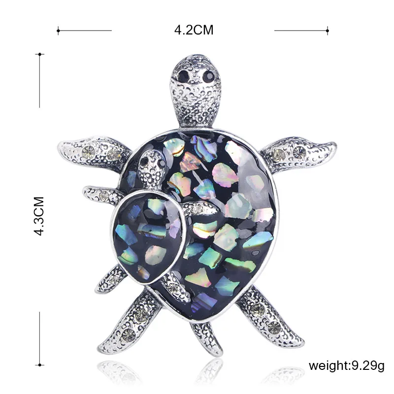 Брошь Funmor яркая двойная эмалированная в виде черепахи для мамы и детей|Броши| |