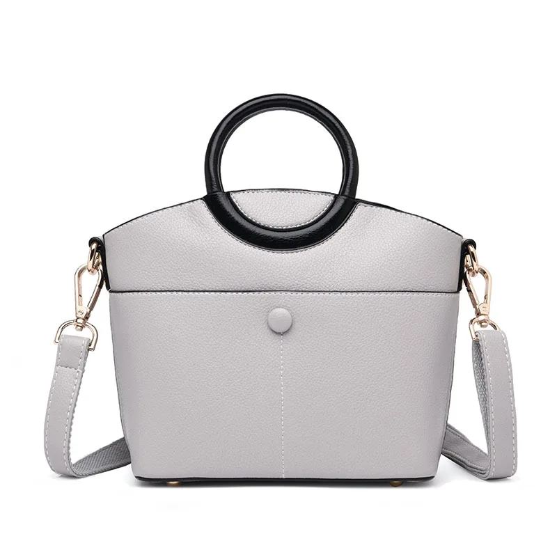 Светло-серый Высокое качество модные простые плеча CrossBody сумки Для женщин Натуральная кожаные сумочки основа сумка Для женщин сумки - Цвет: Светло-серый