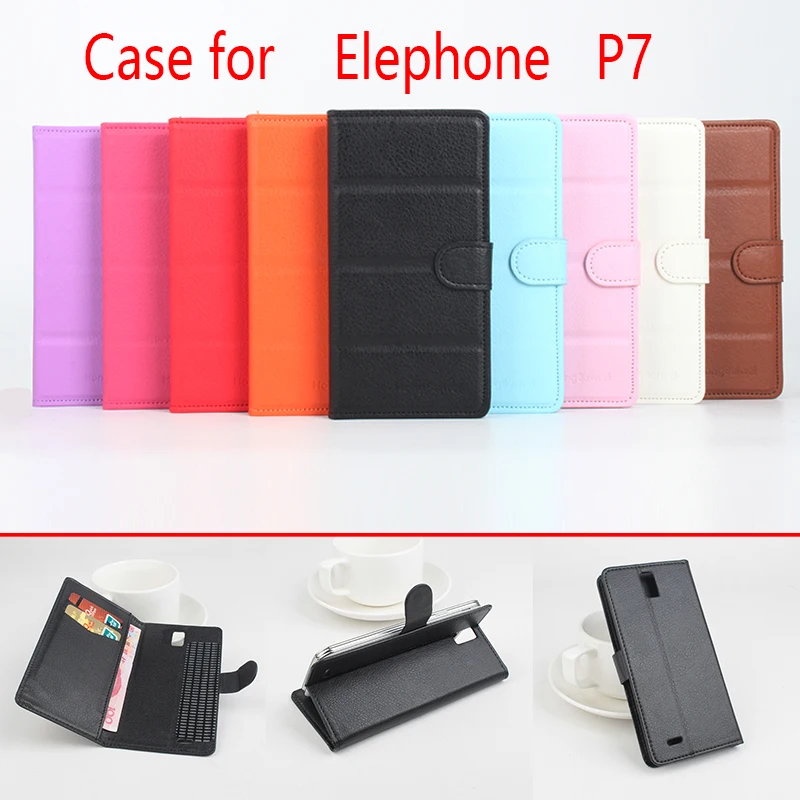 Для Elephone P7 чехол для телефона Папка с застежкой из искусственной кожи зернистой