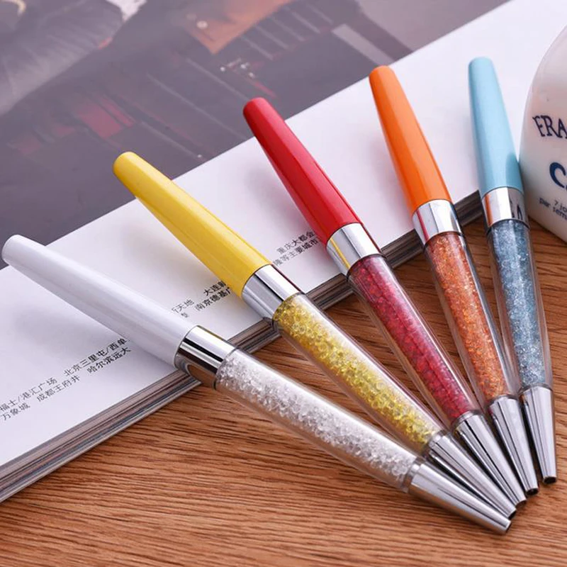 Wholesale 50pcs/box Crystal Ballpoint Rolling Pen Ball Pen  office and school supplies Novelty as Gift