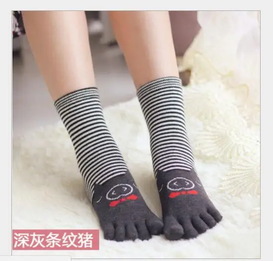 10 pairs/lot! Five-toes Socks Fashion Women Carton Cotton Socks