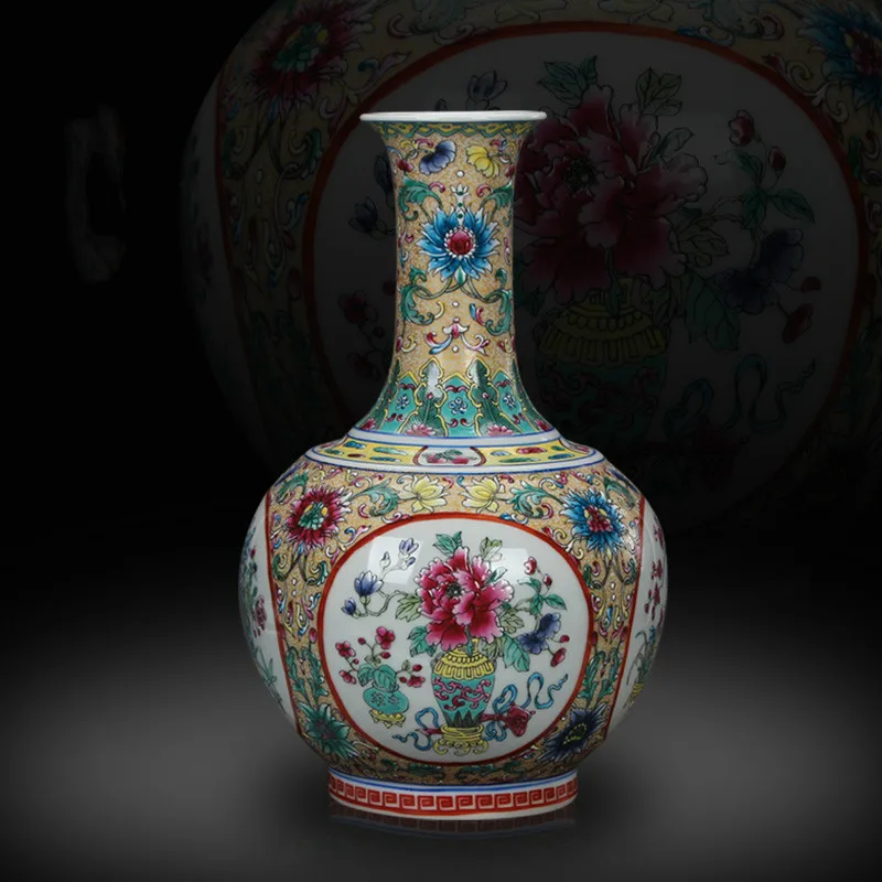 Антикварная фарфоровая Цветочная ваза Jingdezhen ручной росписи домашнее украшение
