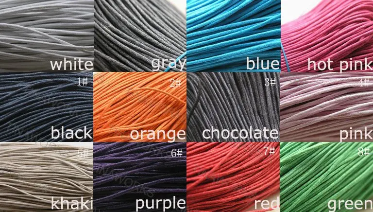 

FREE SHIPPING 450 meters Mixed Colors Waxed Cotton Beading Cord 1.5mm
