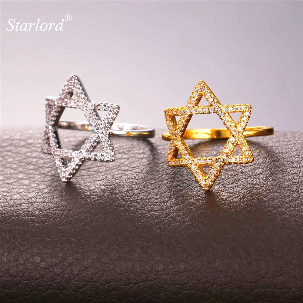 Кольцо Starlord Magen Star Of David женские Украшения роскошные с кубическим цирконием