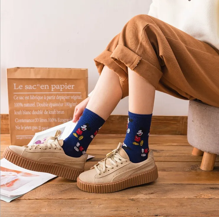 Корейский стиль calcetines Микки Мода Новинка милый мультфильм мышь Sox четыре сезона