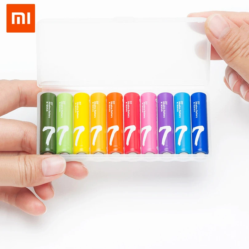 10 шт./партия Xiaomi zi7 щелочные батареи 1.5 В Радуга AAA первичные lr03 AM-4 pilha seca для MP3