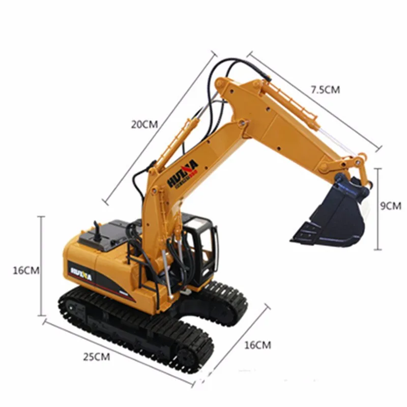 HuiNa Toys 1550 15 Channel 2.4G 1/12 RC Metal Excavator Charging 1:12 Car With Battery RTG | Игрушки и хобби