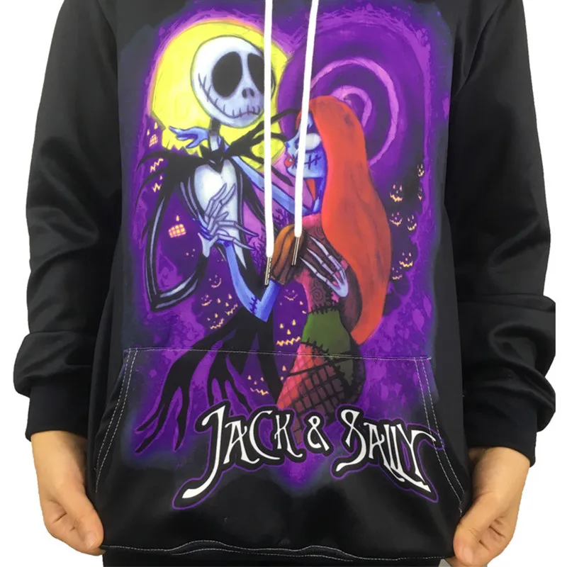 Женская толстовка с капюшоном Кошмар перед Рождеством Sally Jack Skellington Женский