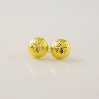pure gold color 8mm mushroom shape earrings for women fashion 24k gold gp womens jewelry