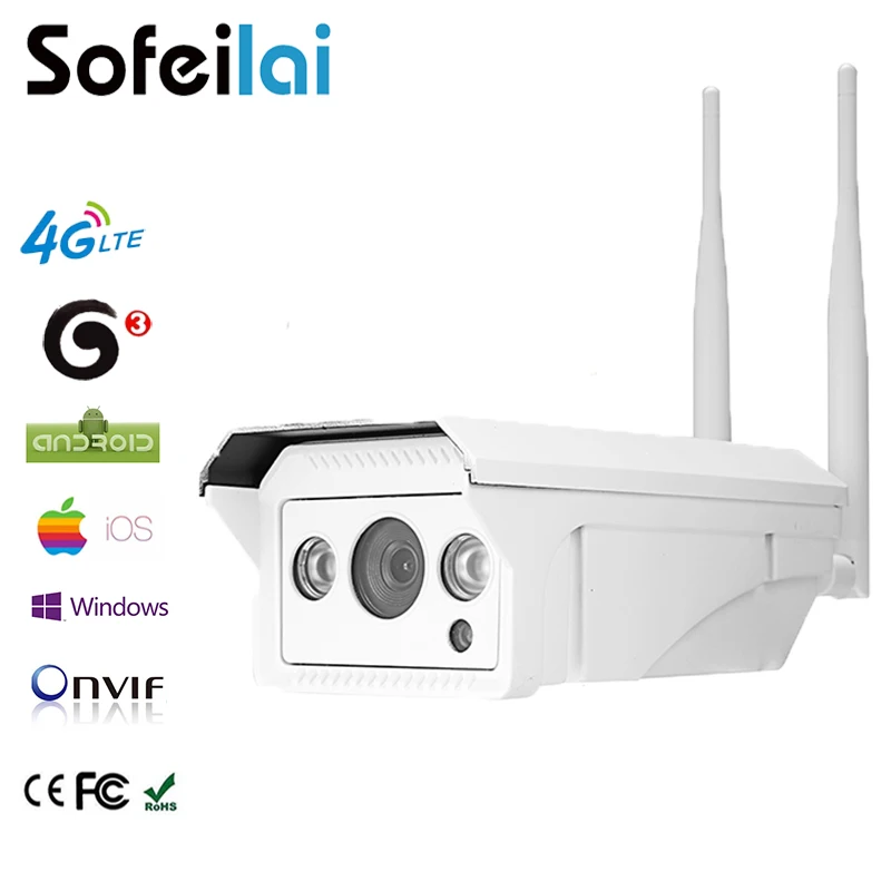 1080 P HD 4 г 3g сим-карта wireless IP Камера 2MP Открытый инфракрасный 128 sd-карту Запись видео