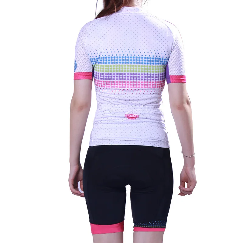 2018 женские летние комплекты для велоспорта со снежинками с коротким рукавом