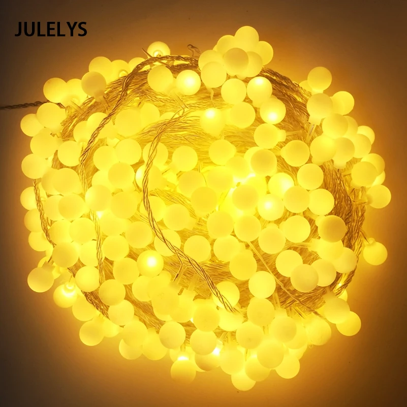 10M 20M 30M 50M Ball Garland LED String Lights Christmas Party Wedding Lights Decoration For Living Room Holiday Lighting 3m globe led garland starry crystal wishing ball string lights decors for curtains bedroom living room balcony christmas wedding