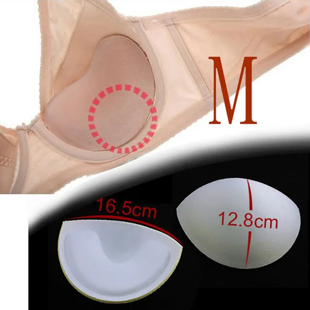 5pairs Off white Cup Soft Foam Thick Pads Push Up Breast Enhancer For Bikini Pad Yoga Sports Insert Bra Accessories M size WB90