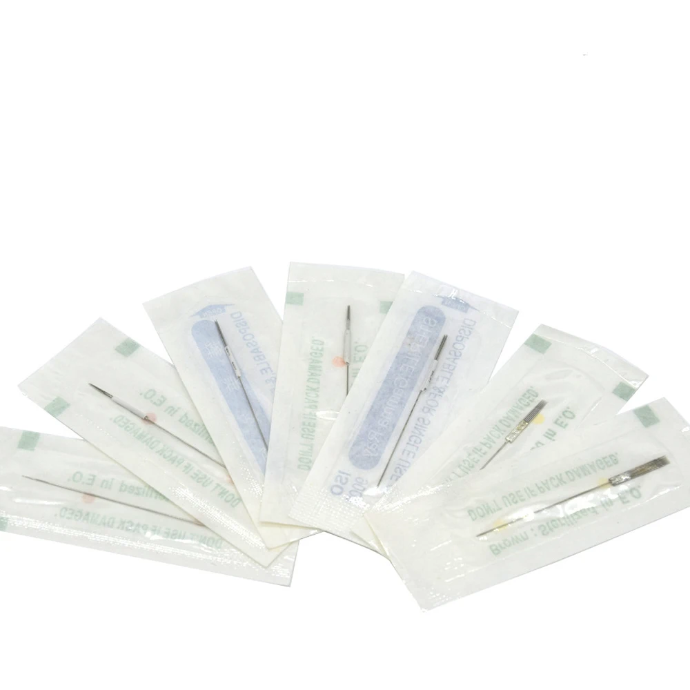 

100pcs Disposable Sterilized Professional Tattoo Needles For Tattoo Eyebrow Pen Machine Permanent Makeup Kit PMU needles