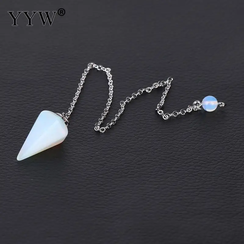 sea opal YYW мода тигровый глаз рейки маятник натуральный камень амулет лечебная подвеска-кристалл медитация шестиугольные маятники для мужчин и женщин - Окраска металла: sea opal