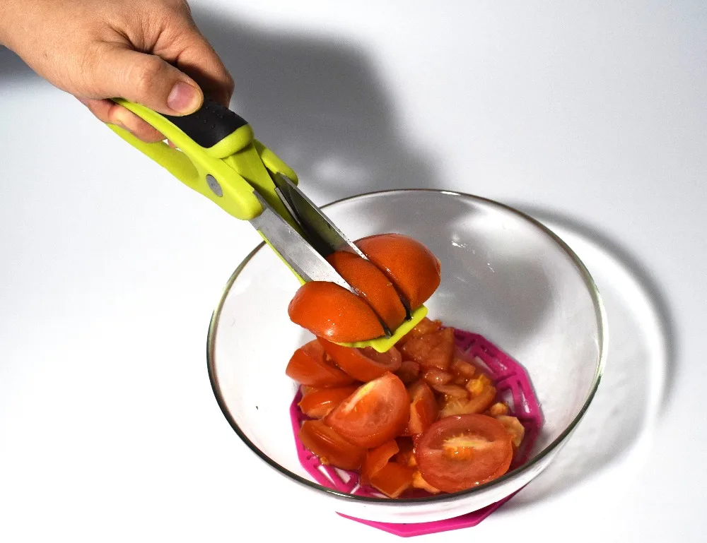 Салатные ножницы с наковальней для обрезки помидоров слайсер яиц резак в форме