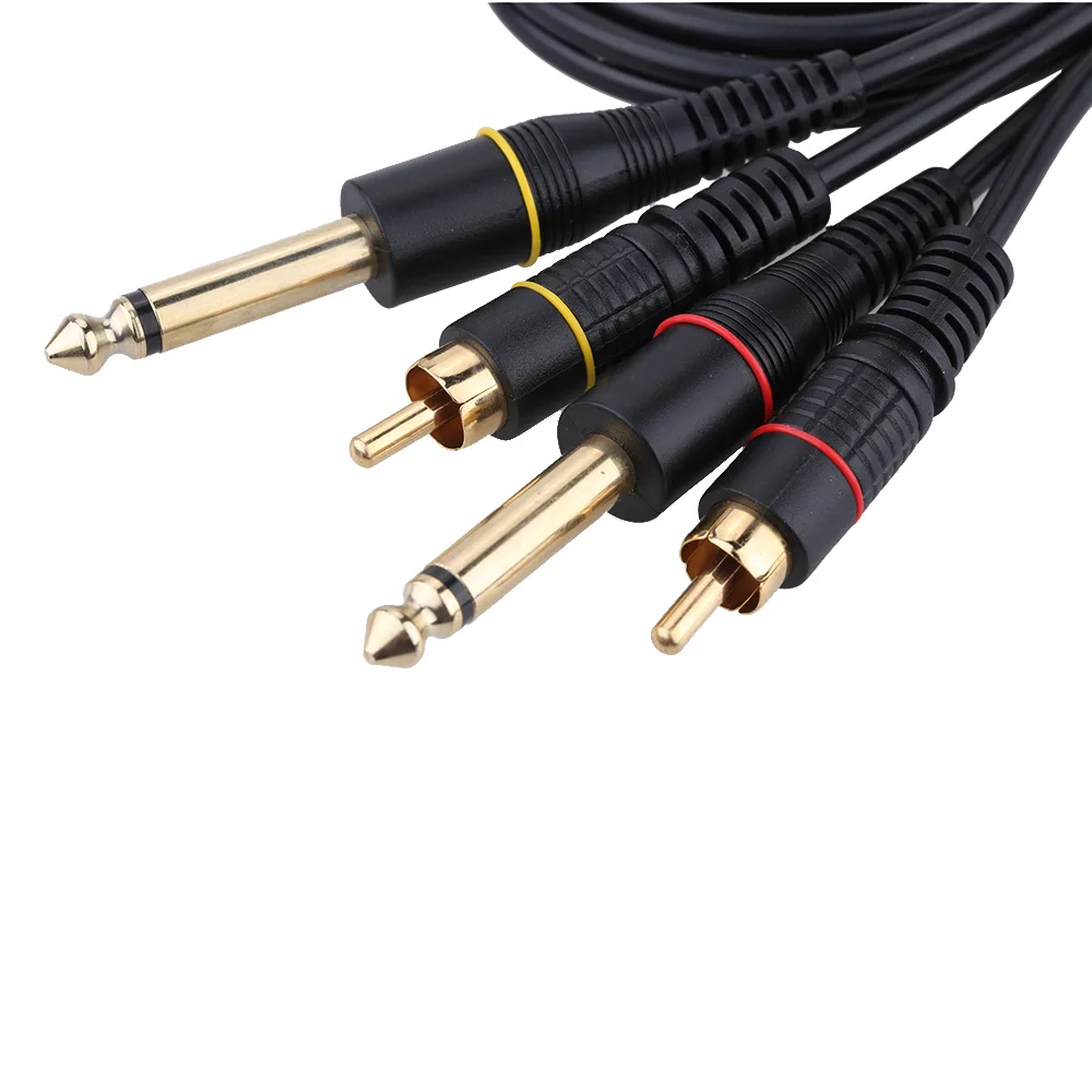 5ft двойной RCA штекер к двойному 6 35 мм 1/4 &quotTS стерео аудио кабель шнур провод для