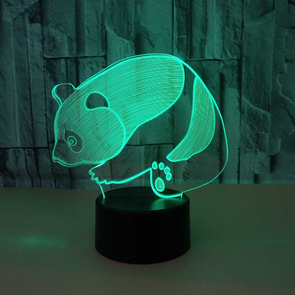 

Cute Panda 3d LED Night Light Colorful Visual Touch Remote Control Table Lamp For Children Birthday Gift Home Bedroom Decoration