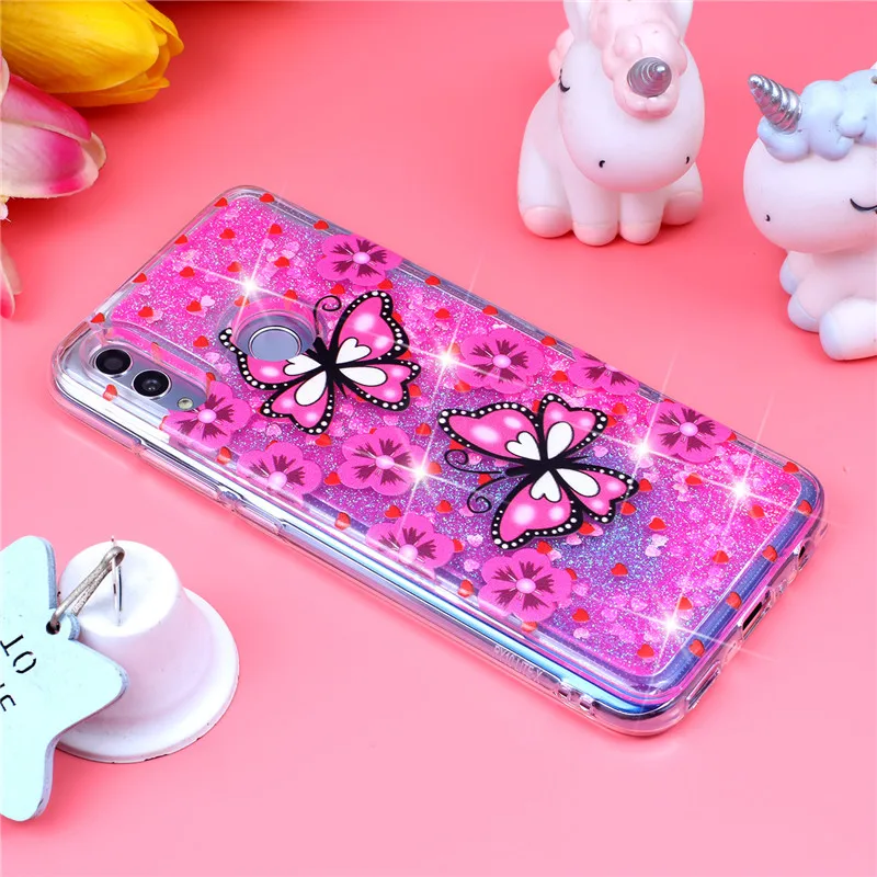 Мягкий чехол для Etui huawei P Smart чехол s для huawei P Smart POT-LX1 POT-LX3 чехол блестящий чехол с динамической жидкостью