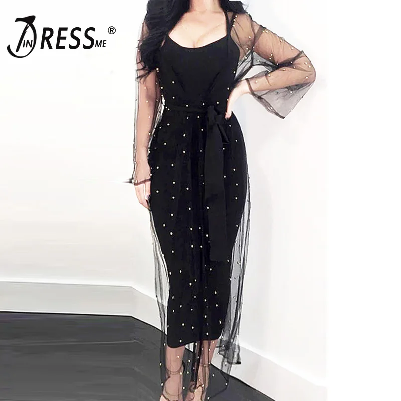 INDRESSME сексуальное платье с глубоким v образным вырезом открытой спиной на