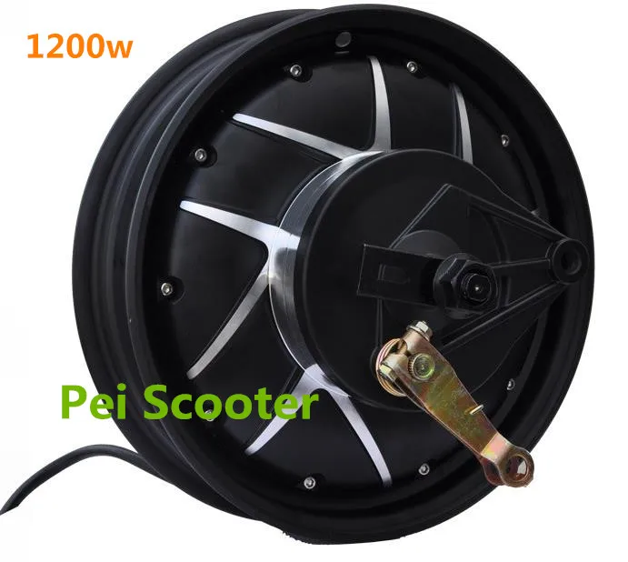 10inch 1200W rim DC double axle brushless gearless hub wheel Electric motorcycle scooter motor With drum brake phub-231