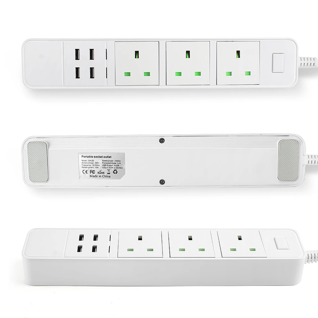 WiFi умная домашняя электронная розетка 3 розетки переменного тока Быстрая зарядка