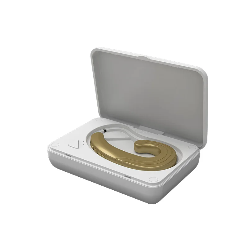 Gold-with box Костная проводимость Bluetooth гарнитура Q9 наушники Hands-free мини беспроводные гарнитуры вкладыши с микрофоном для iPhone xiao - Цвет: Gold-with box