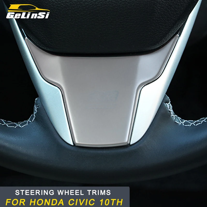 Gelinsi For honda civic 10th 2016-2018 Steering wheel trims cover sticker Exterior Accessories Auto Car | Автомобили и мотоциклы