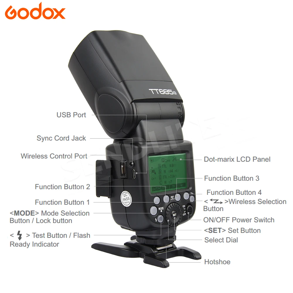 Беспроводная вспышка Godox TT685O 2 4G HSS 1/8000s i-TTL GN60 для DSLR-камер Olympus Panasonic + подарочный