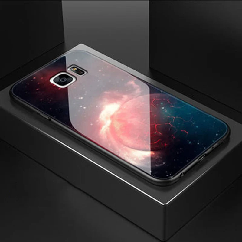 Чехол для Samsung Galaxy S7 чехол с закаленным стеклом и мягким краем 5 1 дюйма S 7