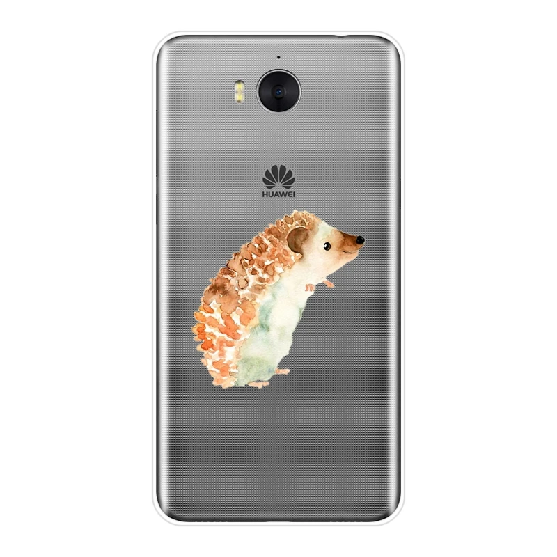 Kawaii Ежик чехол для телефона huawei Y3 Y5 Y6 Y7 2017 II Pro Мягкая силиконовая задняя крышка Prime