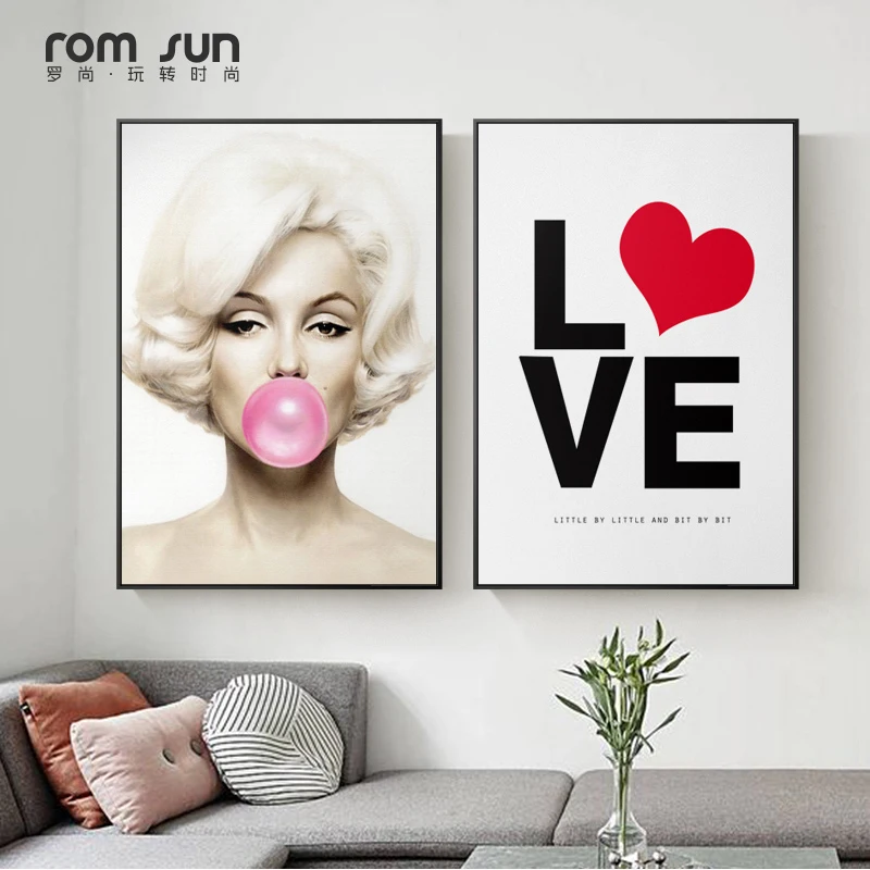 Мэрилин Монро Хепберн выдувной пузырь Холст Картина знаменитая фигурка плакат и