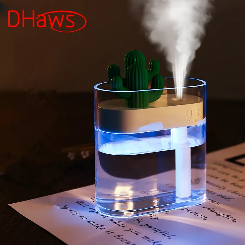 DHaws 160 мл ультразвуковой увлажнитель воздуха прозрачный кактус цвет свет USB