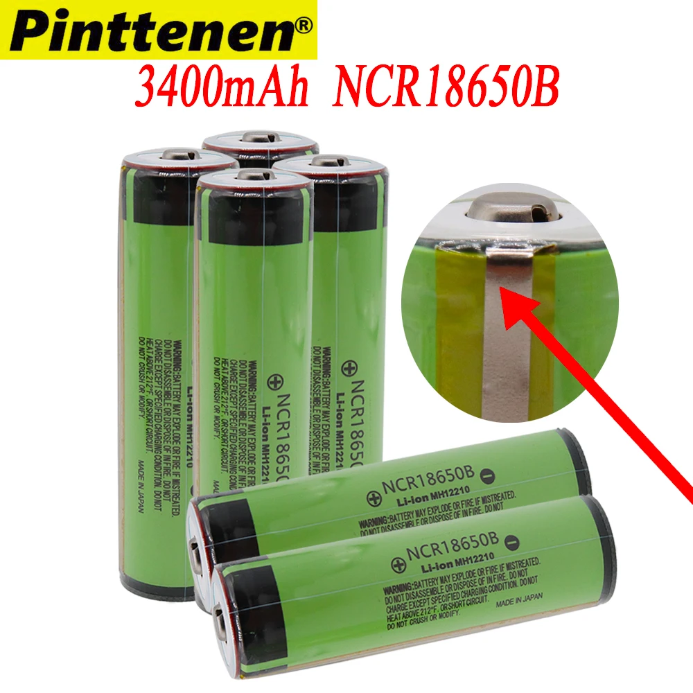 100% новый Защищенный 18650 NCR18650B 3400mah перезаряжаемый аккумулятор 3 7 V с печатной