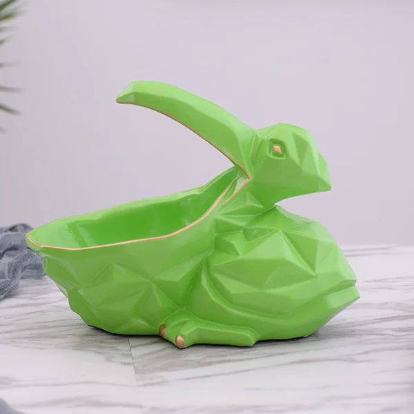green bird Творческий Nordics Lucky Dog Геометрическая скульптура животного орнамент стол Конфета блюдо ключ хранения предметов украшения дома аксессуары - Цвет: green bird