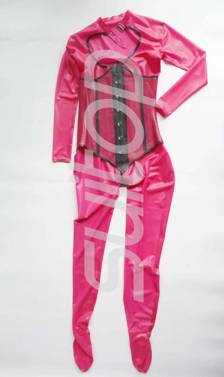 

Women latex catsuit+corset with feets