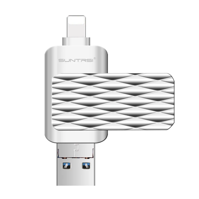 Suntrsi OTG USB флэш накопитель для iphone 7/7 plus/6/5/Android металла pendrive 16 ГБ 32 usb stick реальная